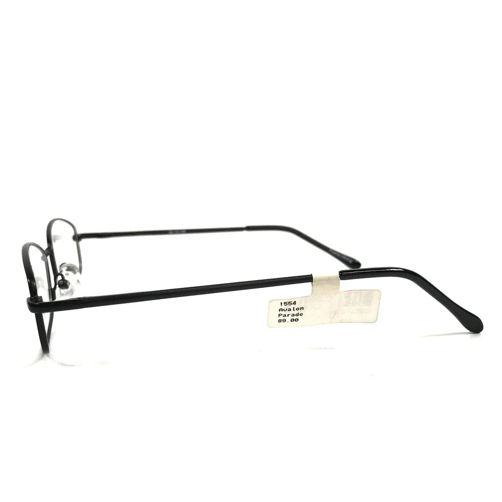 Parade Eyeglasses Frames 1554 BLACK Rectangle Wire Rim 55-16-135